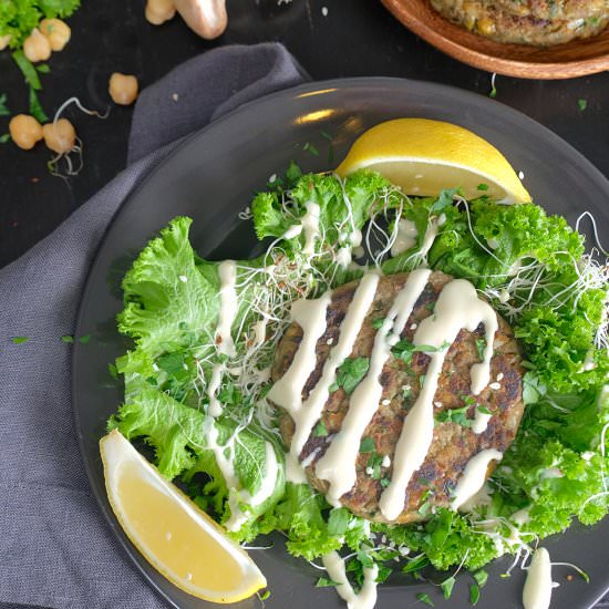 Chickpea Shiitake Mushroom Burgers