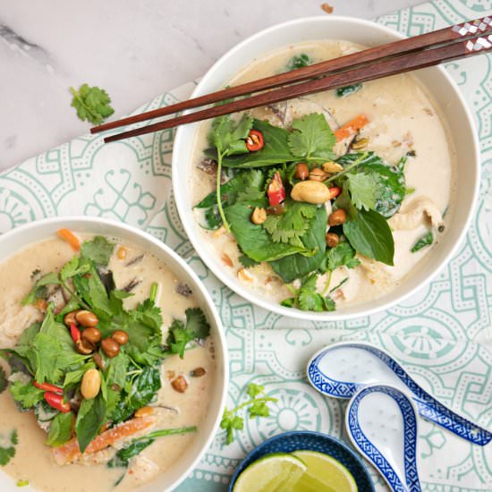 Thai peanut-coconut chicken soup