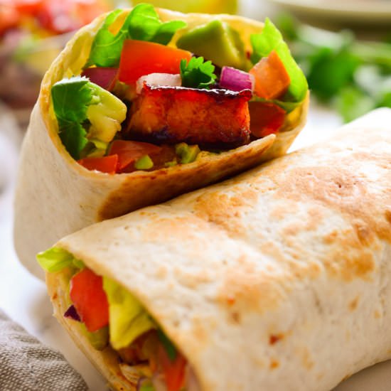 BBQ Tempeh Vegan Burrito