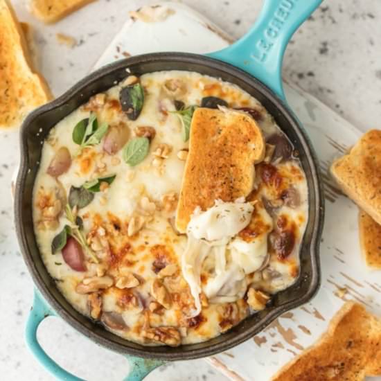 Grape and Walnut Baked Provolone