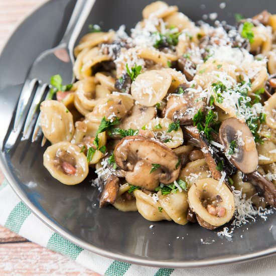 Mushroom Pancetta Pasta