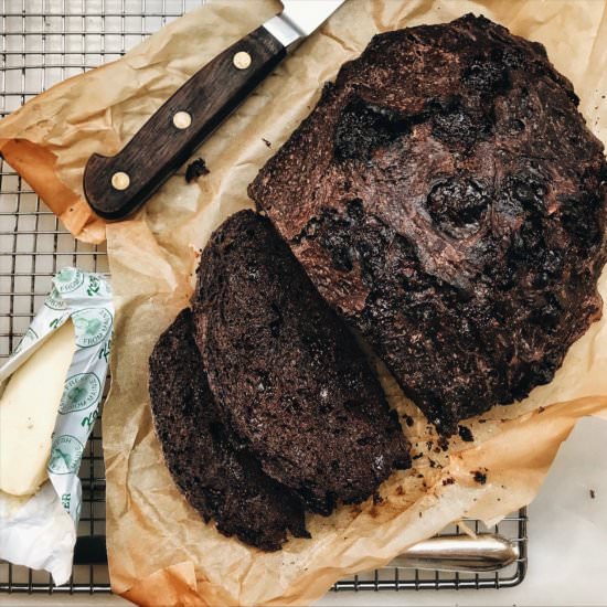Yeasted No-Knead Chocolate Bread