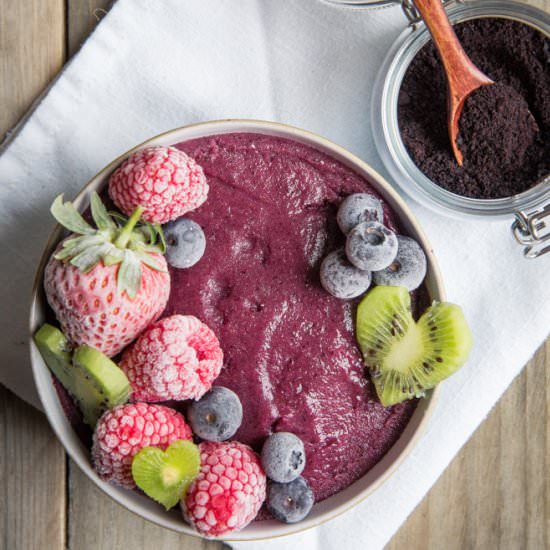 Acai and Blueberry Smoothie Bowl