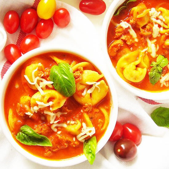 Tortellini Soup with Italian Sausage