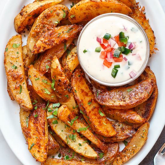Baked Garlic Parmesan Potato Wedges