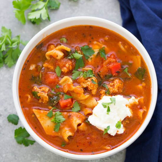 One Pot Lasagna Soup
