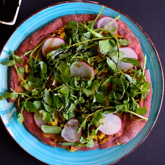 Beets & Greens Ackee Flatbread