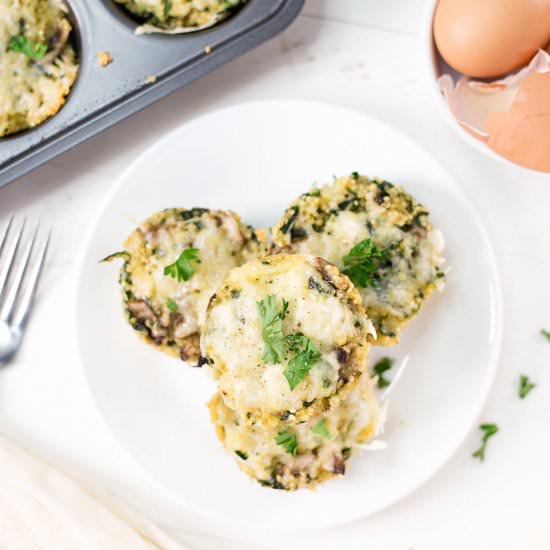 Spinach mushroom quinoa egg cups