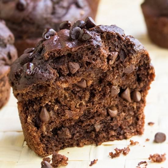 Healthy Double Chocolate Muffins
