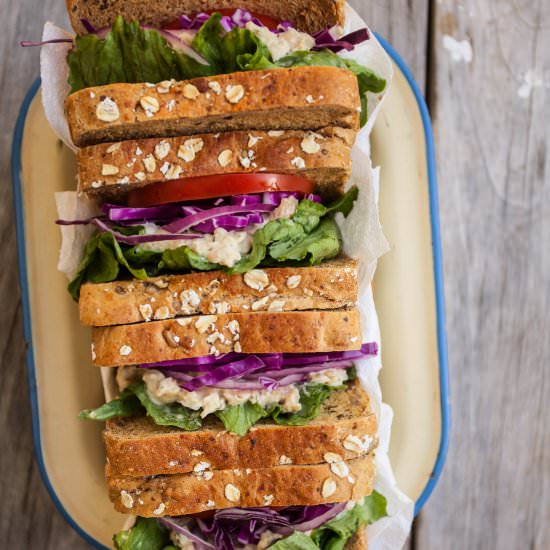 Vegan chickpea ‘tuna’ sandwiches