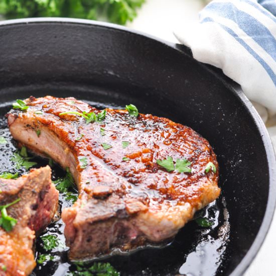 5-Ingredient Pan Fried Pork Chops