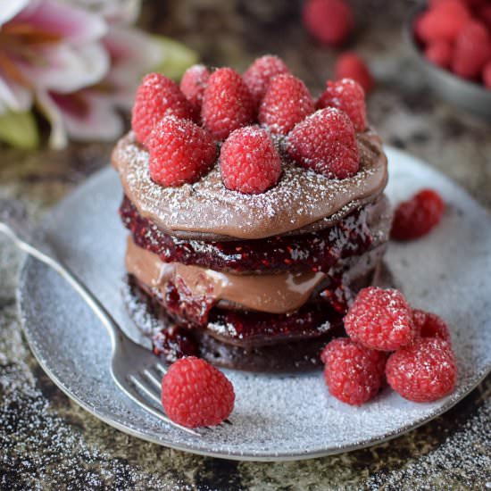 Raspberry and Nutella Pancakes