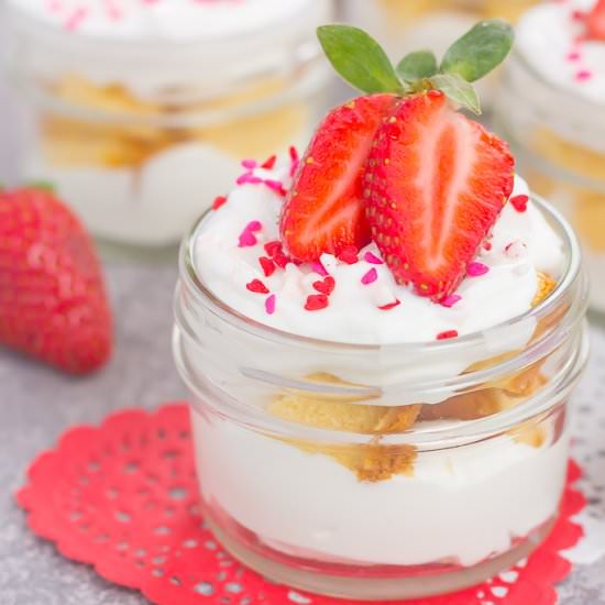 Strawberry White Chocolate Trifles