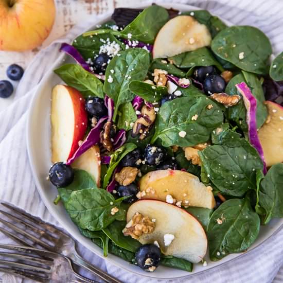 Blueberry Spinach Apple Salad