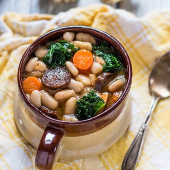 Vegan White Bean Soup w/ Kale