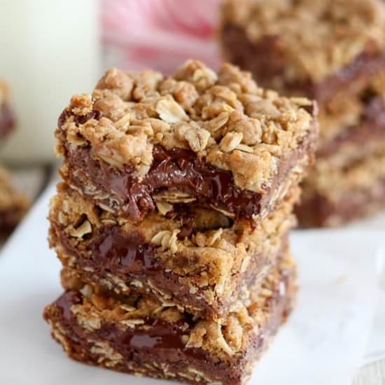 Nutella Oatmeal Cookie Bars