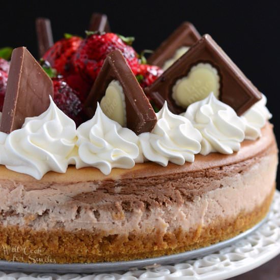 Chocolate Strawberry Marbled Cheesecake