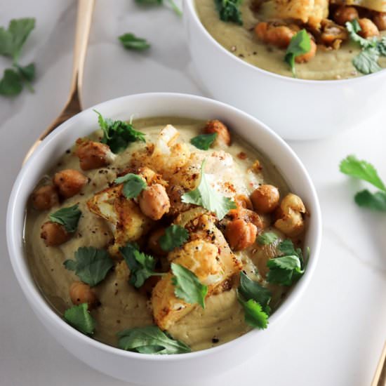 Curried Cauliflower & Chickpea Soup