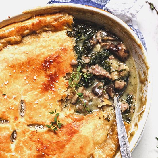 Sausage Kale And Mushroom Pot Pie