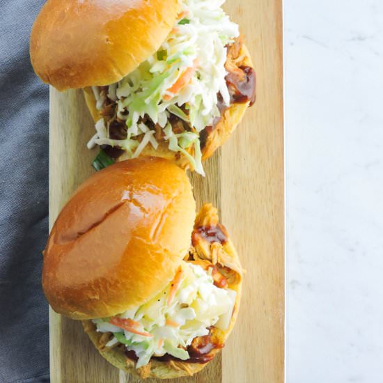 Chicken Bbq Sandwiches with Slaw