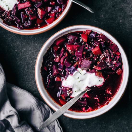 Lentil and Winter Vegetable Borscht