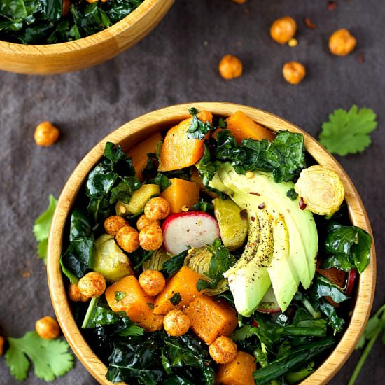 Roasted Butternut Squash Kale Salad
