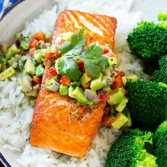 Salmon with Avocado Salsa