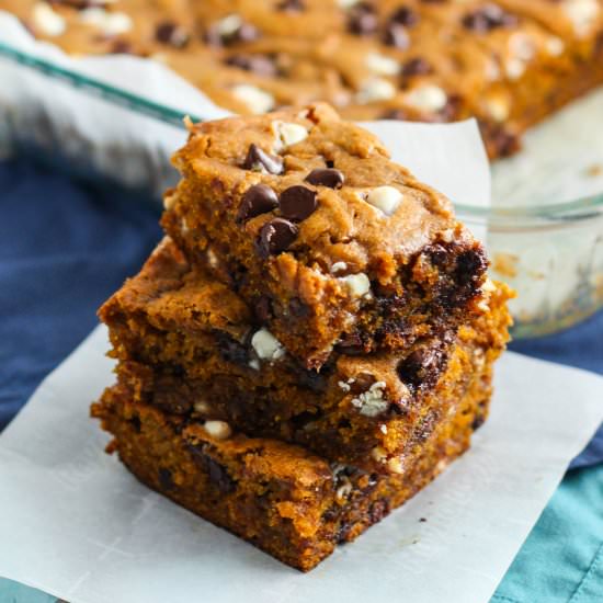 Pumpkin Chocolate Chip Blondies