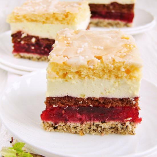 cake layered with cream