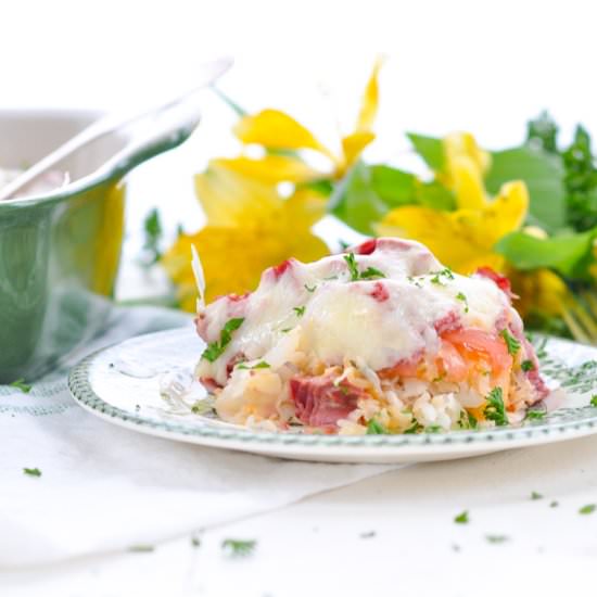 Dump and Bake Reuben Casserole