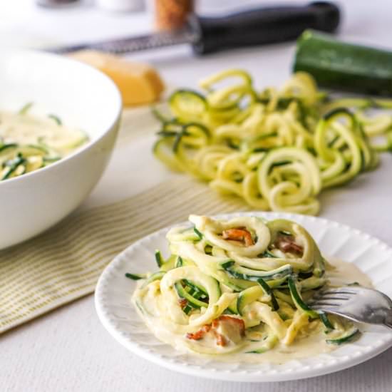 Low Carb Zucchini Noodles Carbonara