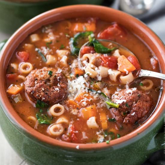 Slow Cooker Italian Meatball Soup