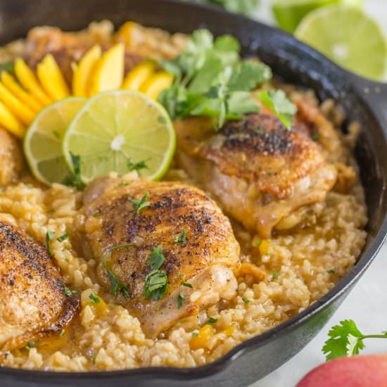 Chili Lime Mango Chicken and Rice