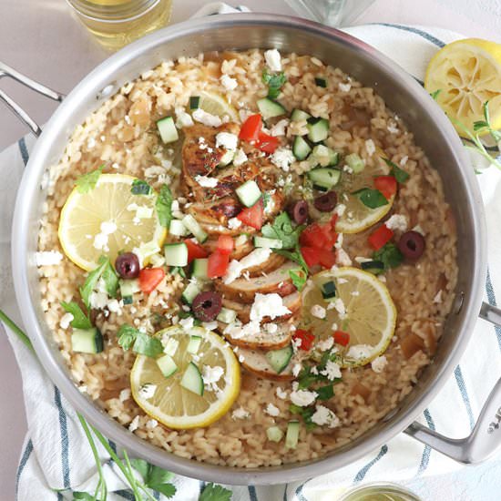 One Pot Greek Chicken Risotto