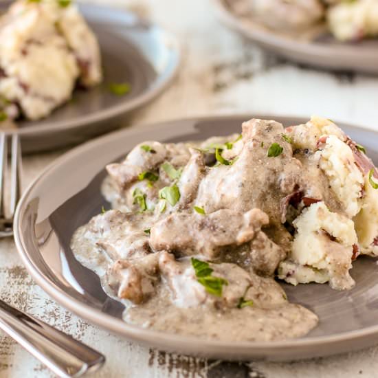 Instant Pot Red Wine Beef Tips