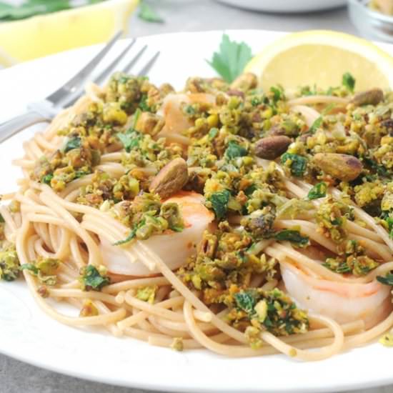 Pistachio Caper Gremolata Pasta