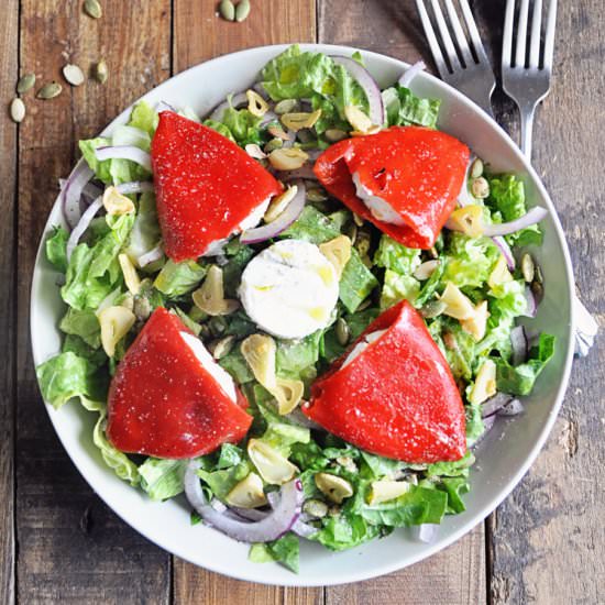 Roasted Pepper & Goat Cheese Salad