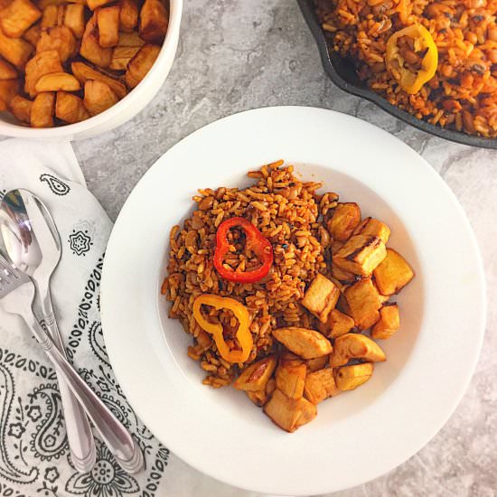 Jollof Rice and beans