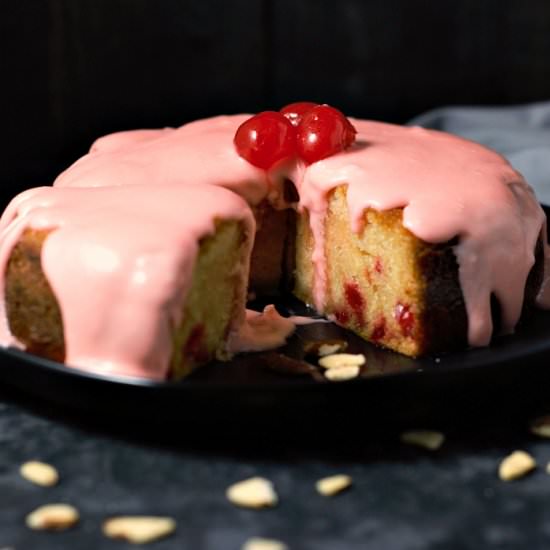 Glazed Cherry Almond Cake