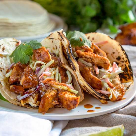 Honey Lime Chipotle Chicken Tacos