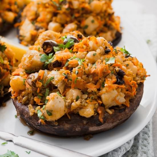 Moroccan-Stuffed Portobello Mushroom