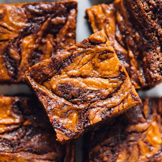 Vegan Pumpkin Cheesecake Brownies