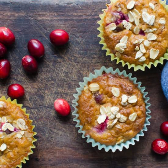 Cranberry Orange Oatmeal Muffins