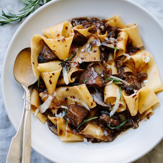 pappardelle with portobello ragu