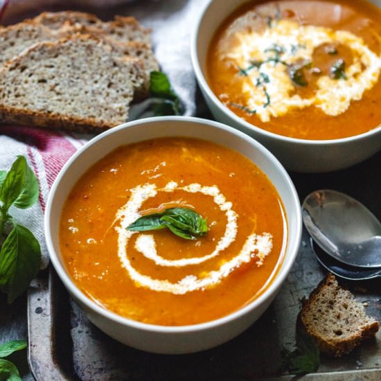 Roasted Tomato & Sweet Potato Soup