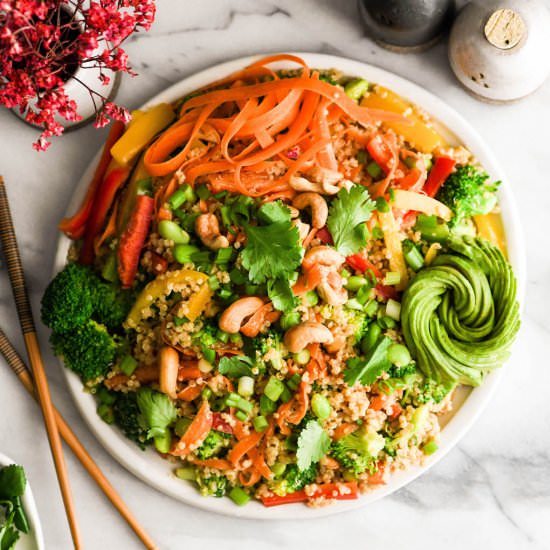 Asian Quinoa Salad w/ Peanut Sauce