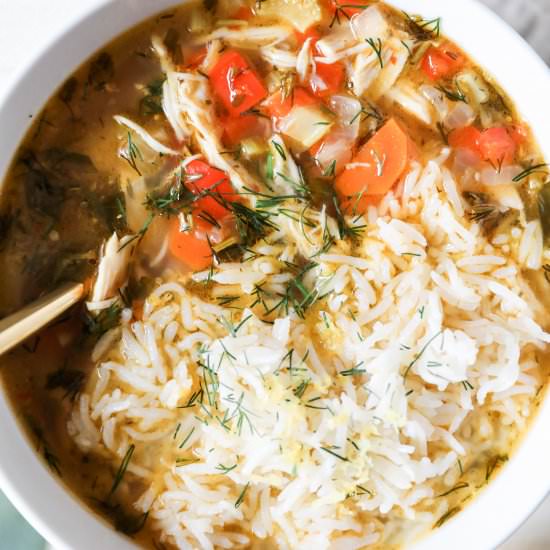 Lemon Chicken and Rice Soup