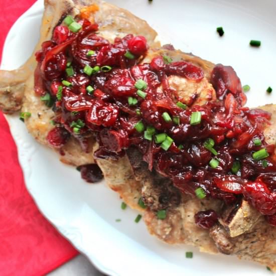 Seared Pork Chops with Cranberry