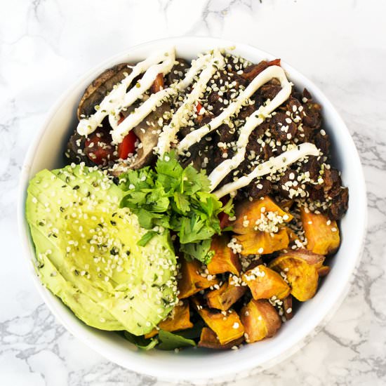 Vegan Sweet Potato Burrito Bowl