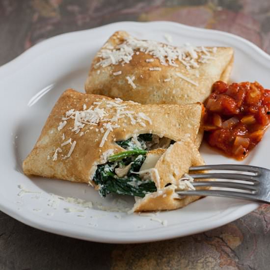 Spinach and ricotta pancakes